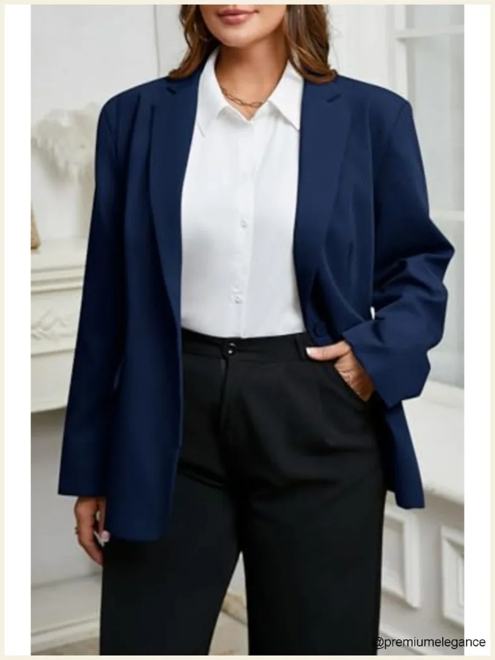Plus Size Womens Blazer Long Sleeve Work Office Suit Jacket Open Front Pockets